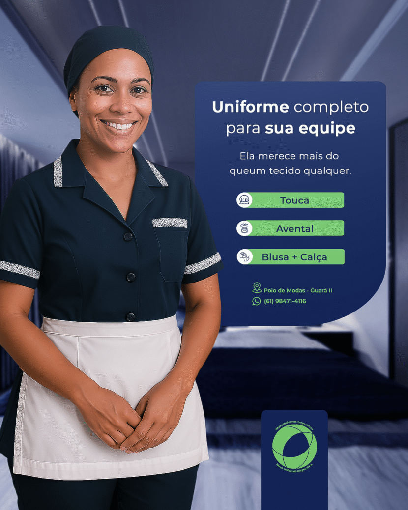 Uniforme profissional de limpeza e governança - Névoa Uniformes Brasília