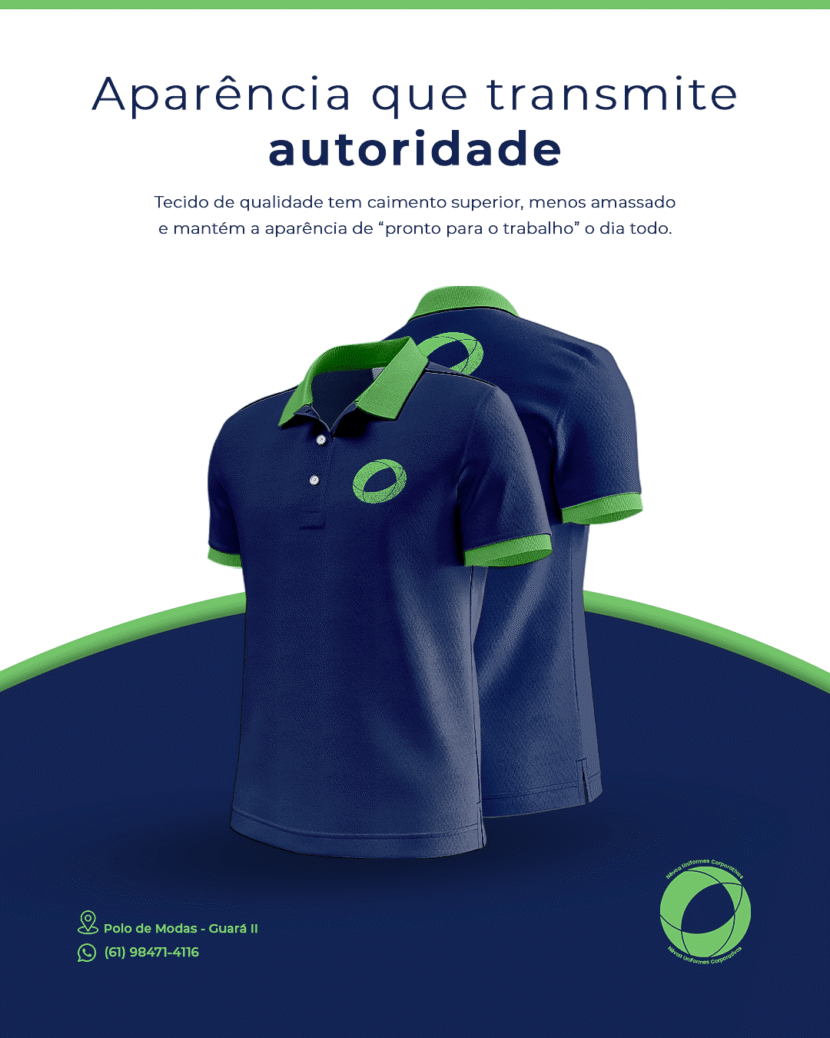Camisa polo personalizada para uniforme corporativo - Névoa Uniformes Brasília
